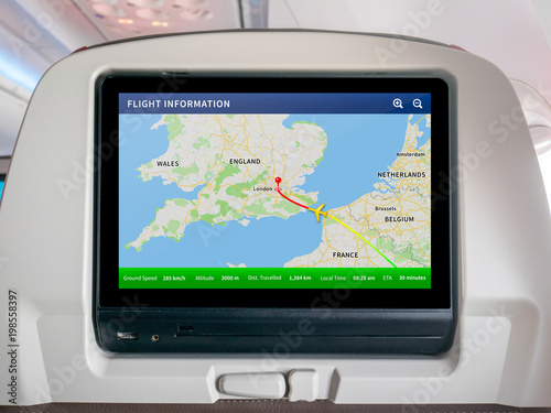 Inflight Progress Map Screen, In-Flight Map Screen, Flight Screen, Flight Tracker
