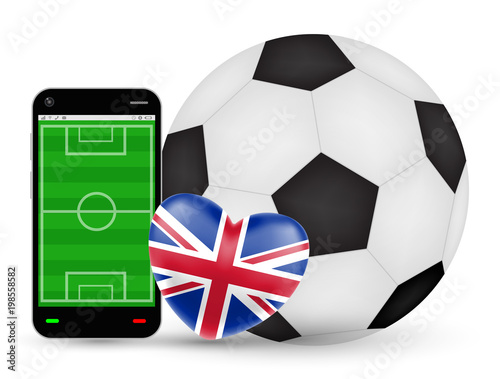 smartphone with love England football soccer vector