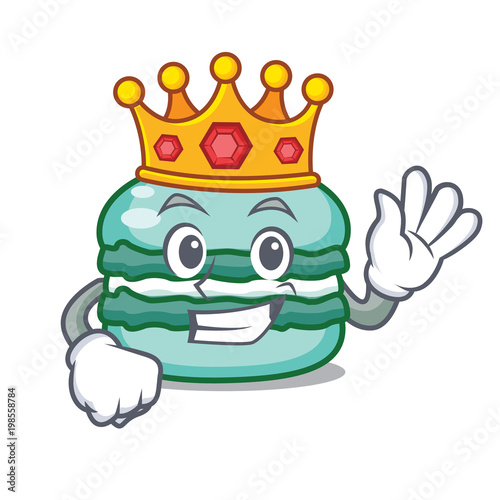King macaron character cartoon style