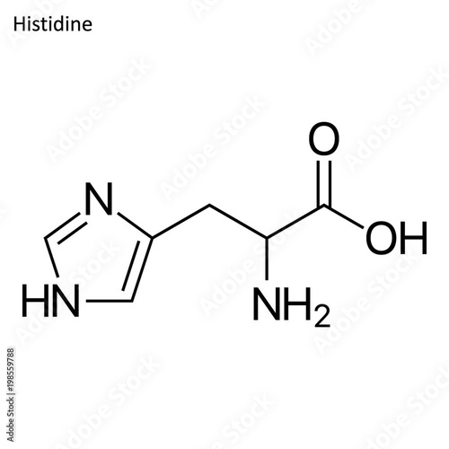 Skeletal formula of Histidine