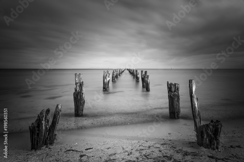 Old Pier at Beach Long Exposure