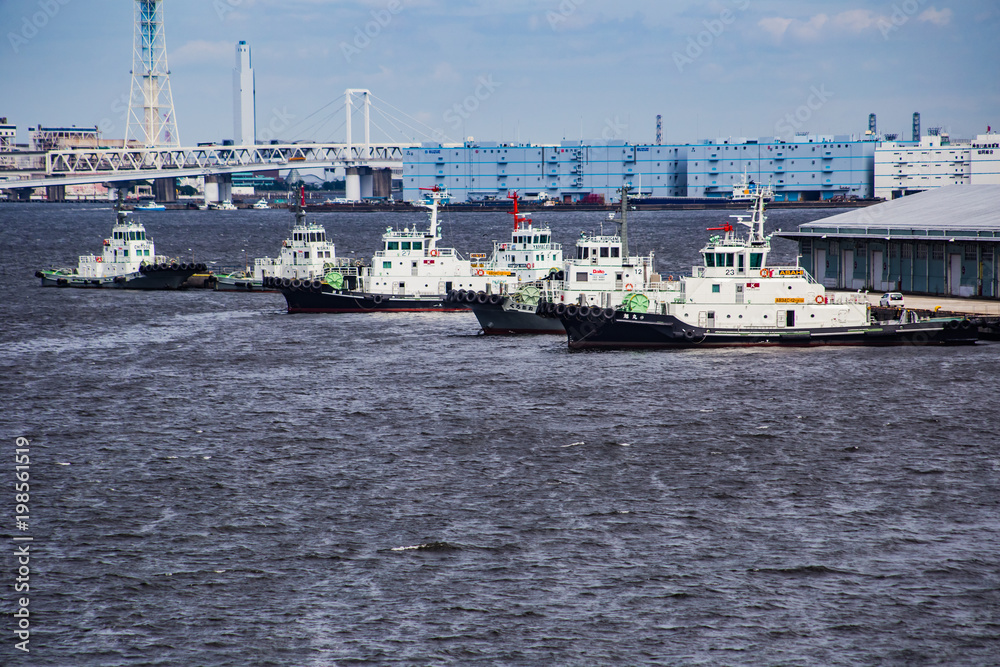 tugboats in the harbor