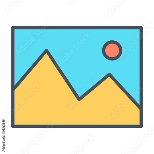 Picture Line Icon. Vector Simple Minimal 96x96 Pictogram
