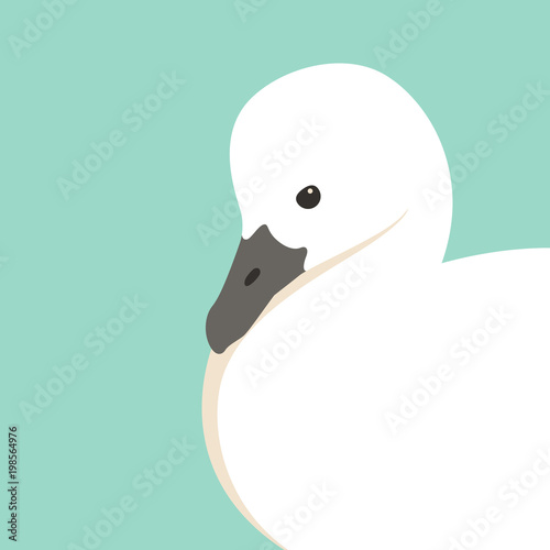 gosling  head vector illustration flat style profile side