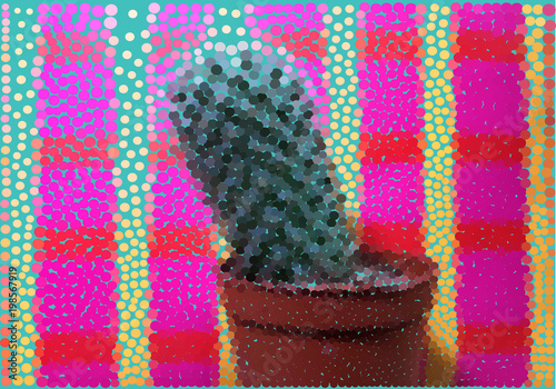 Cactus dots on a colorful background