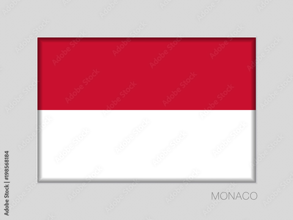 Flag of Monaco. National Ensign Aspect Ratio 2 to 3 on Gray Flag of Monaco. National Ensign Aspect Ratio 2 to 3 on Gray