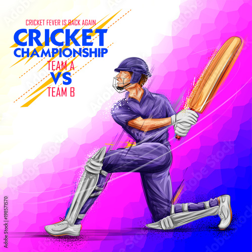 Batsman playing cricket championship sports