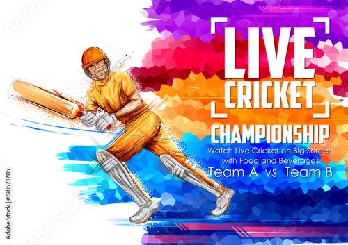 Batsman playing cricket championship sports