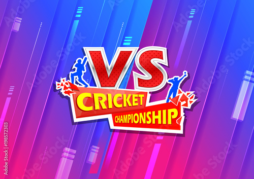 Batsman and bowler playing cricket championship sports
