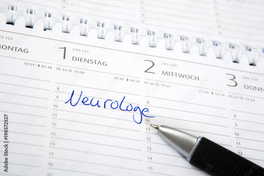 Eintrag im Kalender: Neurologe Eintrag im Kalender: Neurologe