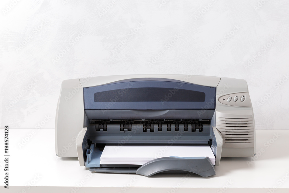 Printer on the table Printer on the table