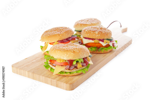 burger on white background