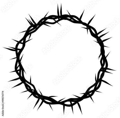 crown of thorns, easter religious symbol of Christianity hand drawn vector eps 10
