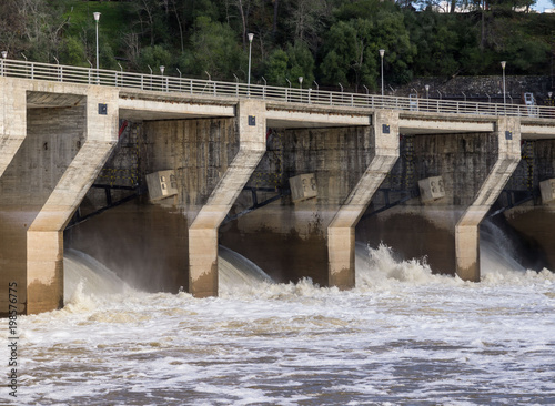 Torrejón dam open. Monfragüe National Park. Cáceres, Extremadura, Spain