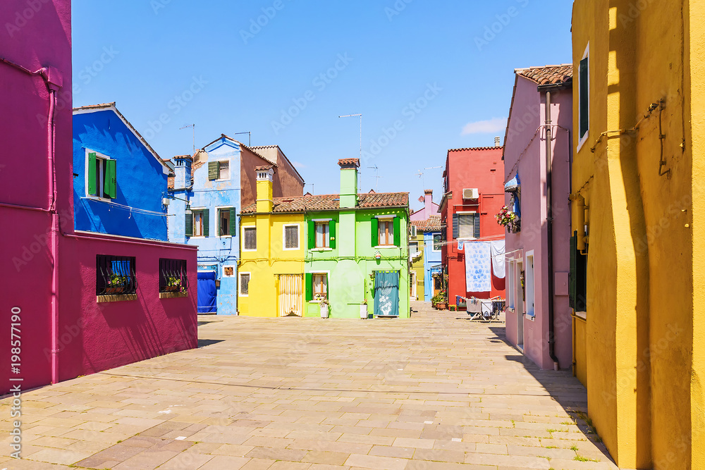 colorful houses Burano Island, Venice