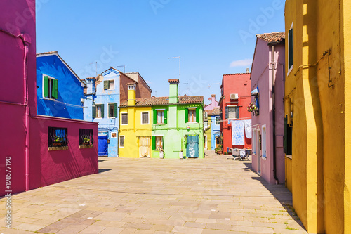 colorful houses Burano Island, Venice © dimbar76