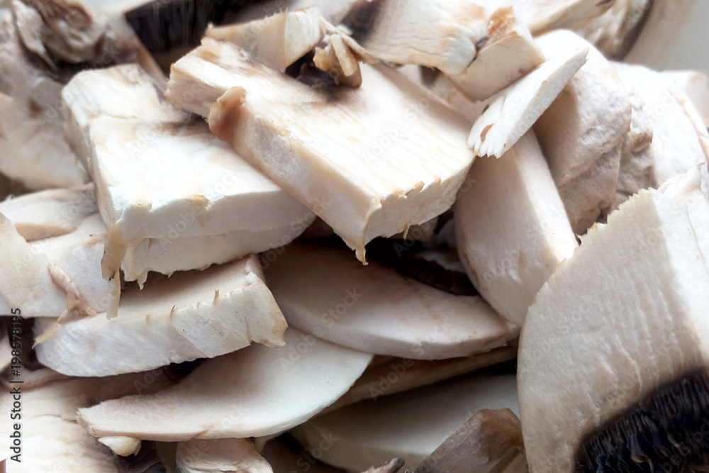 Mushrooms cut into chunks texture Mushrooms cut into chunks texture