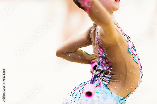 Rhythmic gymnastics competition - blurred