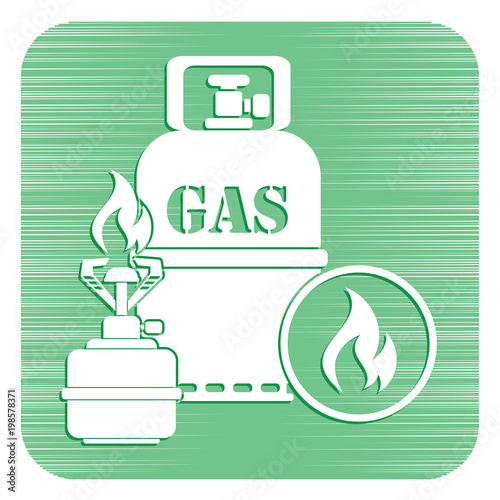 Camping stove with gas bottle icon