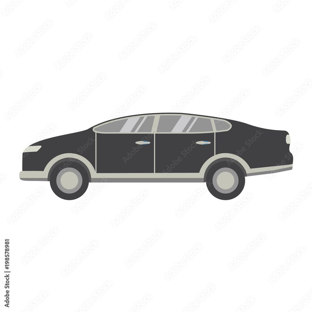 Sports modern business sedan.The car for driving around the city.The vehicle with the internal combustion engine for all family.An icon for the websites or mobile applications.In flat style a vector.