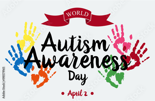 World Autism Awareness Day card or background. vector illustration.