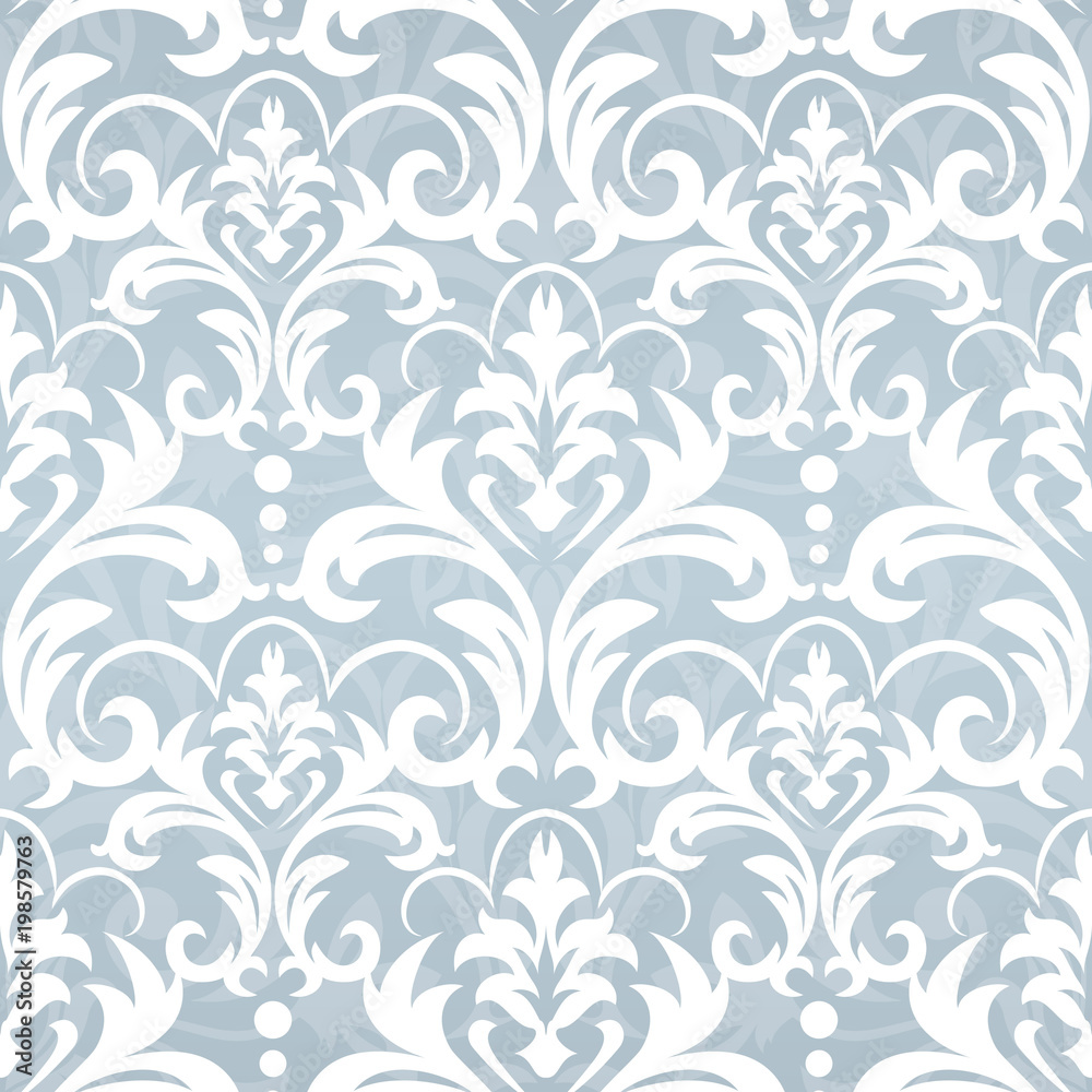 blue seamless wallpaper pattern. Classic vintage pattern. Damask wallpaper  Stock Vector | Adobe Stock