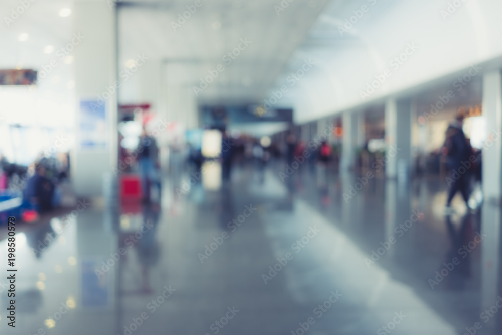 Background of airport hall out of focus