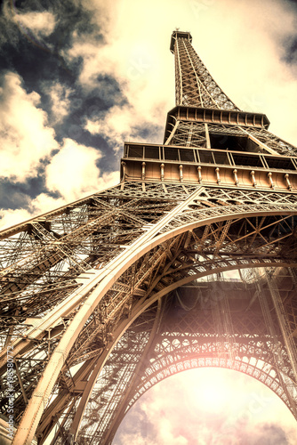 veduta vintage della Torre Eiffel