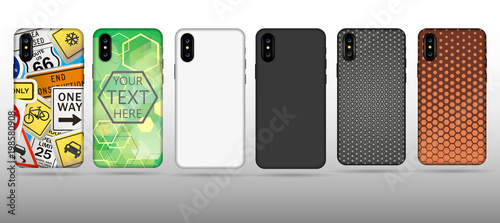 Set case for phone vector illustration. on white background. stock vector illustration eps10.