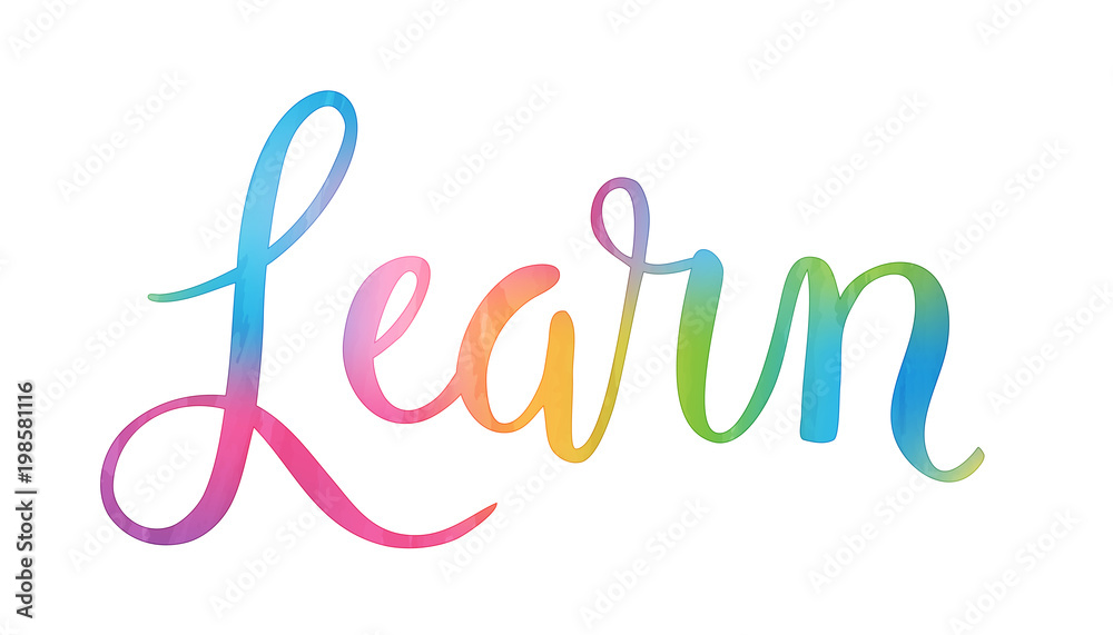 Fototapeta premium LEARN Hand Lettering Icon