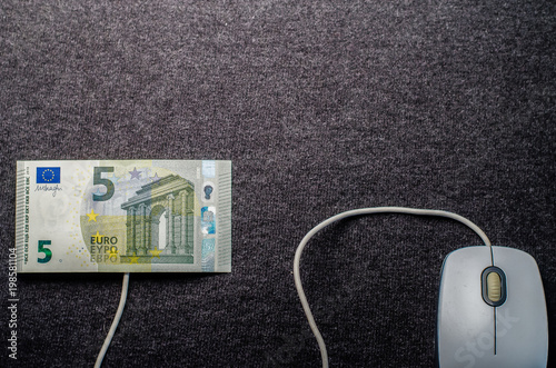 computer mouse, euro money