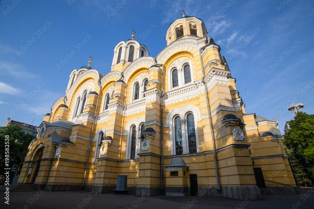 Big Vladimir Cathedral in Kyiv - one of the city's major landmarks and the mother cathedral of the Ukrainian Orthodox Church - Kiev Patriarchy
