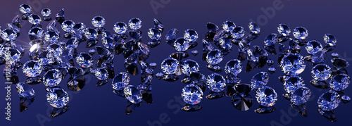 A scattering of precious stones on the glass