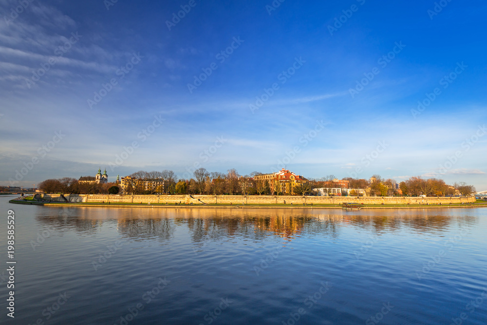 Kazimierz district of Krakow at Vistula river, Poland