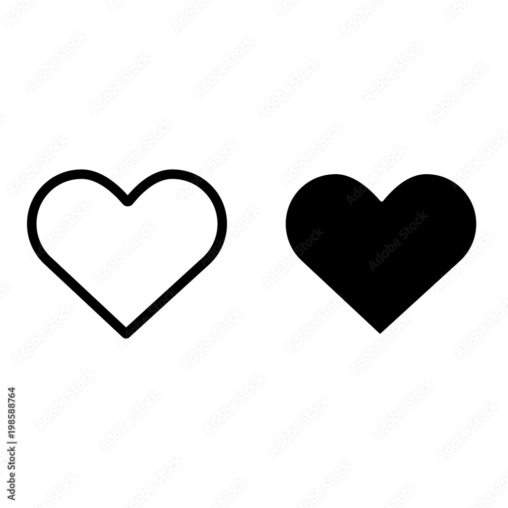 Heart Icon Vector. Perfect Love symbol. emblem isolated on white background with shadow, Flat style for graphic and web design, logo. EPS10 black pictogram.