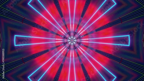Seamless and colorful motion graphics looped. Colorful Kaleidoscopic Video Background. Suited for VJ's software, video mixes, night clubs, events and video mapping shows.