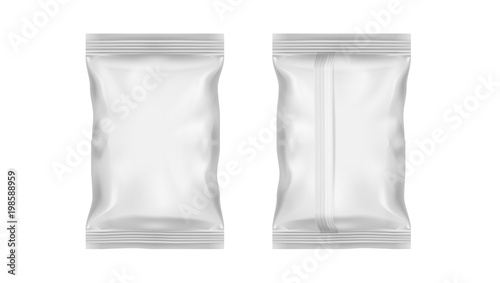 White Transparent Foil Pack For Snack, Chips, Candy Or Other Food