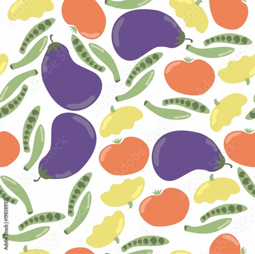 Seamless vector pattern with colored vegetables.