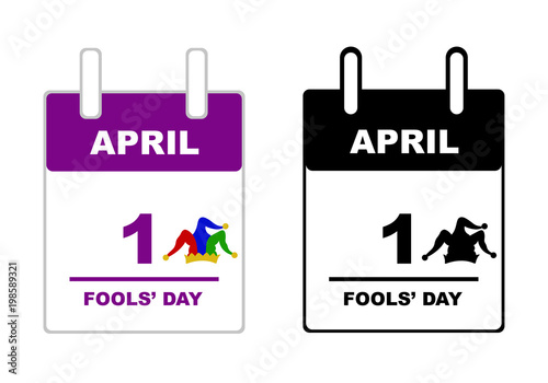 April Fools' Day calendar isolated on white