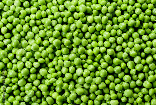 Green Peas. Green background. Peas background. Top view. photo