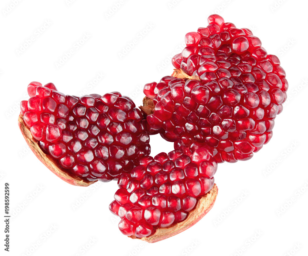 Pomegranate isolated. Pomegranate seeds on white. Clipping path. Pomegranate isolated. Pomegranate seeds on white. Clipping path.