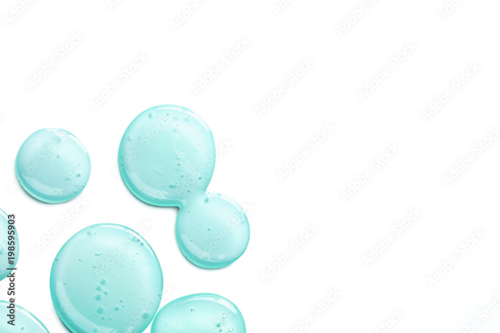 Cosmetics Texture. Gel Mask Drops On White Cosmetics Texture. Gel Mask Drops On White