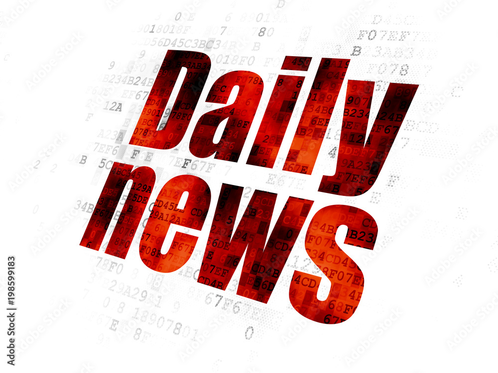 News concept: Pixelated red text Daily News on Digital background News concept: Pixelated red text Daily News on Digital background