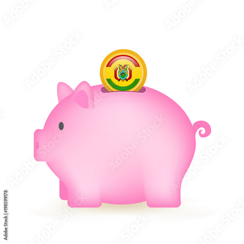 Bolivia Flag Coin Piggy Bank Savings