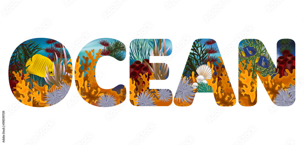 Ocean underwater wallpaper , vector illustration