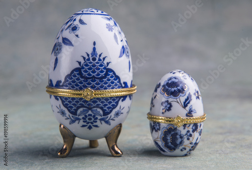 Decorative ceramic Faberge eggs photo