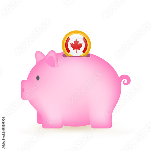 Canada Flag Coin Piggy Bank Savings