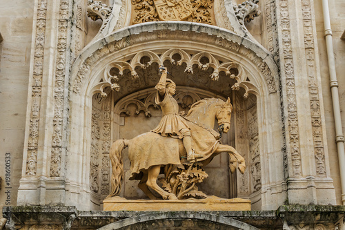 Architectural fragments of Ducal Palace of Nancy (Palais ducal du Nancy, XV century). Now palace is a museum Lorrain, dedicated to art, history and traditions of Lorraine. Nancy, Lorraine, France.