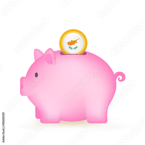 Cyprus Flag Coin Piggy Bank Savings