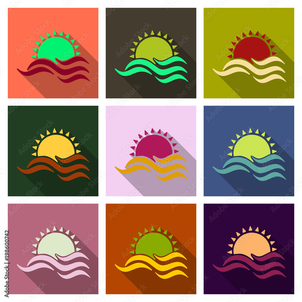 Tropical sunset. Vintage beach print. graphic design